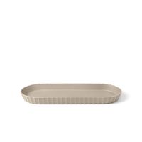 bandeja ovalada opaca en polipropileno taupe 375x15 cm