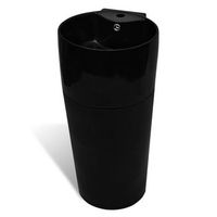 lavabo redondo de ceramica con orificio de grifodesague negr vidaxl