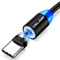 cable uslion 24a usb-a a tipo c de carga magnetica trenzado de nailon con nucleo de cobre de 1m  2m de largo para xiao