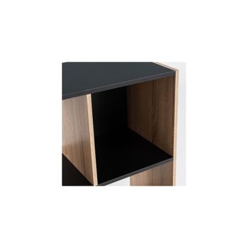 Estantería cubo de madera mdf negra y natural