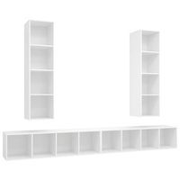 muebles de salon de pared 4 piezas madera de ingenieria blanco vidaxl