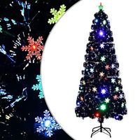 arbol de navidad copos de nieve led fibra optica negro 240 cm vidaxl