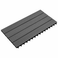 tile de decking 6 uds gris 60 x 30 cm wpc vidaxl