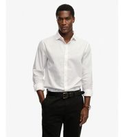 superdry para hombre m4011109a camisa cut away poplin blanco l casual algodon manga larga