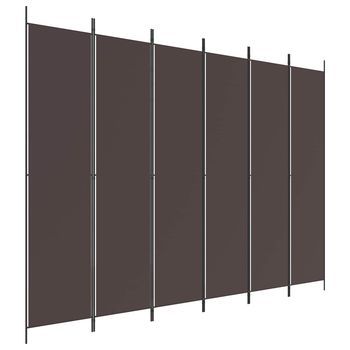 Biombo Divisor De 6 Paneles De Tela Marrón 300x220 Cm Vidaxl