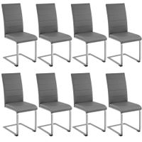 8 sillas de comedor ergonomicas y altas forma de c simil cuero gris