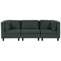 sofa modular moderno 3 plazas tapizado tela poliester respaldo acolchado verde oscuro unstad