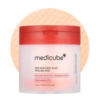 Medicube Cosmética Facial Red Succinic Acid Panthenol Pads Discos Faciales Exfoliantes