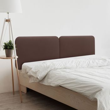 Dhome Cabecero Tapizado Liso Redondeado Polipiel Para Pared Acústicos Cabeceros Absorbentes Cabezal Cama Dormitorio (mostaza, 180cm Dual)