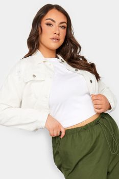 Cazadora Vaquera Blanca Corta Con Rotos, Mujer Curvy Y Tallas Grandes, Yours