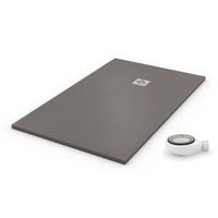 plato de ducha natural gris - 75x220cm - resina con cargas minerales