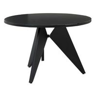 mesa de jardin de metal negro 110 cm moderno comedor exterior olmetto