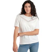 admas camiseta camiseta de manga corta chest lace para mujer