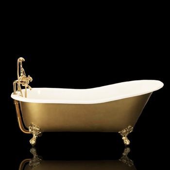 Bañera De Hierro Ashford Gold Dorada  156 Cm