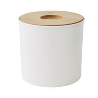 papelera de algodon con tapa de bambu 15 l