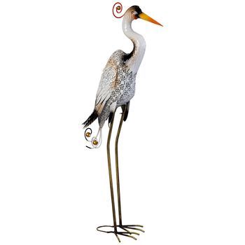 Pájaro Decorativo De Metal 53.98x22.23x113.03h Cm