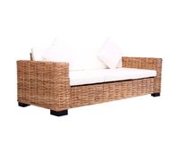 vidaxl sofa de 3 plazas para jardin ratan natural