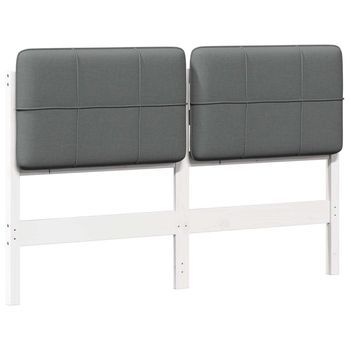 Cabecero Tapizado Y Gris Claro 140 Cm Madera De Pino Macizo Vidaxl