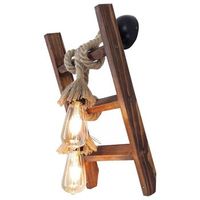 lampara de pared merdiven halat aplik nogal pino 45x25x23 cm