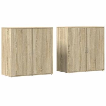 Aparadores 2 Uds Madera De Ingeniería Roble Sonoma 79x38x80 Cm