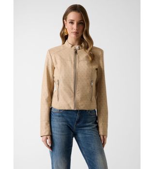 Guess para mujer. W6GL09W1834 Chaqueta New Anita Logo beige (M), Casual, Poliuretano