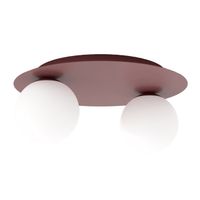 lampara de techo maru burdeos opal 2 luces