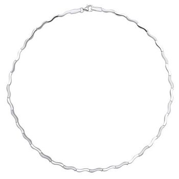 Cadena moderno de plata curvada mate brillante