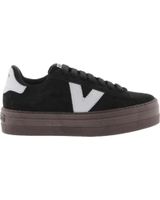 de victoria zapatillas barcelona deportivo serraje para mujer en color n negro