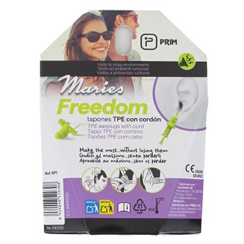 Prim Maries Freedom Tapones Para los Oidos Con Cordon 1 Par