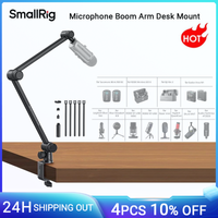 smallrig-brazo de brazo de microfono giratorio soporte de microfono giratorio de 360  con junta de amortiguacion hidraulica abrazadera de montaje de escritorio para vlogging -4303