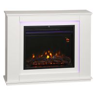 homcom chimenea electrica empotrable 10002000w con efecto de llama de 5 niveles de brillo y 12 colores para 30 r blanco   aosom espana