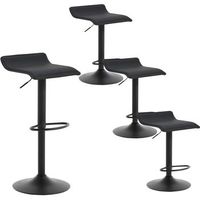 juego de 4 taburetes de bar giratorio 360 cuero sintetico  metal 395 x 385 x 84 cmnegrowoltu