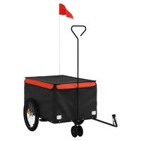 remolque para bicicleta hierro negro y naranja 30 kg vidaxl