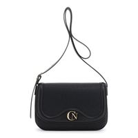 bandolera con solapa efecto piel granulada black