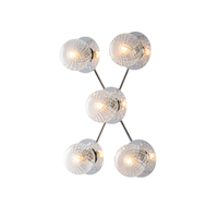 lampara de techo harmony en hierro cromado pulido 5 luces l62x42 bl285-pl5-cr