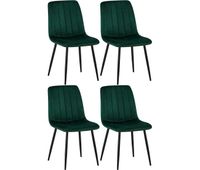 set de 4 sillas de salon dijon en tela o terciopelo verde 53x45x88 cm