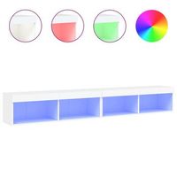 muebles de tv con luces led 2 uds blanco 100x30x30 cm vidaxl