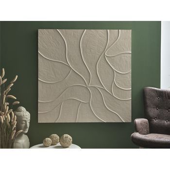 Panel Madera Topo Lineas Onduladas A Relieve 120x4x120 Cm