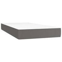 colchon de muelles ensacados firmeza media cuero sintetico gris 90x190x20 cm vidaxl