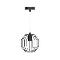 aigostar lampara colgante  lampara de hierro lampara de techo octogonal estilo industrial lampara colgante retro negro para interior sin bombilla