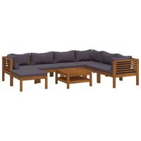 muebles de jardin 8 pzas cojines madera maciza de acacia vidaxl