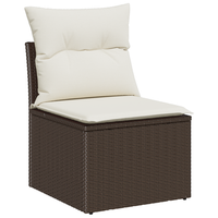 juego de sofa de jardin de 5 uds con cojines marron ratan poliester cfw651429