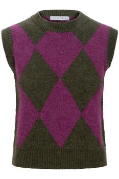 chaleco de rombos military/purple