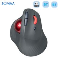 raton trackball ergonomico jomaa recargable bluetooth y inalambrico 24g raton de bola giratoria para windows mac ipad clic silencioso