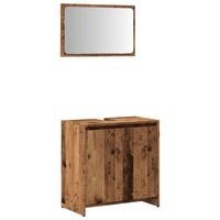 juego de muebles de bano 2 piezas madera ingenieria envejecida vidaxl