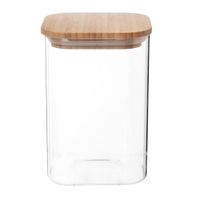 tarro de vidrio con tapa de bambu alt15 cm