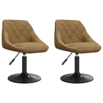 Sillas De Comedor Giratorias 2 Uds. Cuero Sintético Marrón Vidaxl