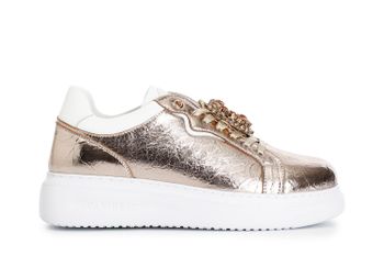 zapatillas deportivas de material laminado con accesorios extraíbles light gold