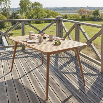 Mesa De Jardín Extensible De Madera Teca Maciza 4/6 Pers.