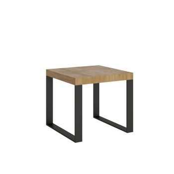 Mesa Extensible 90x90/246 Cm Tecno Roble Natural Estructura Antracita